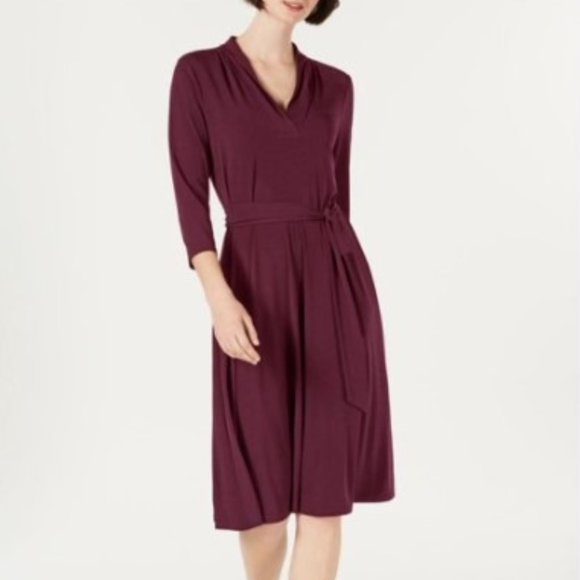 NWT Charter Club Women's Red Trapeze Dress - Picture 1 of 5